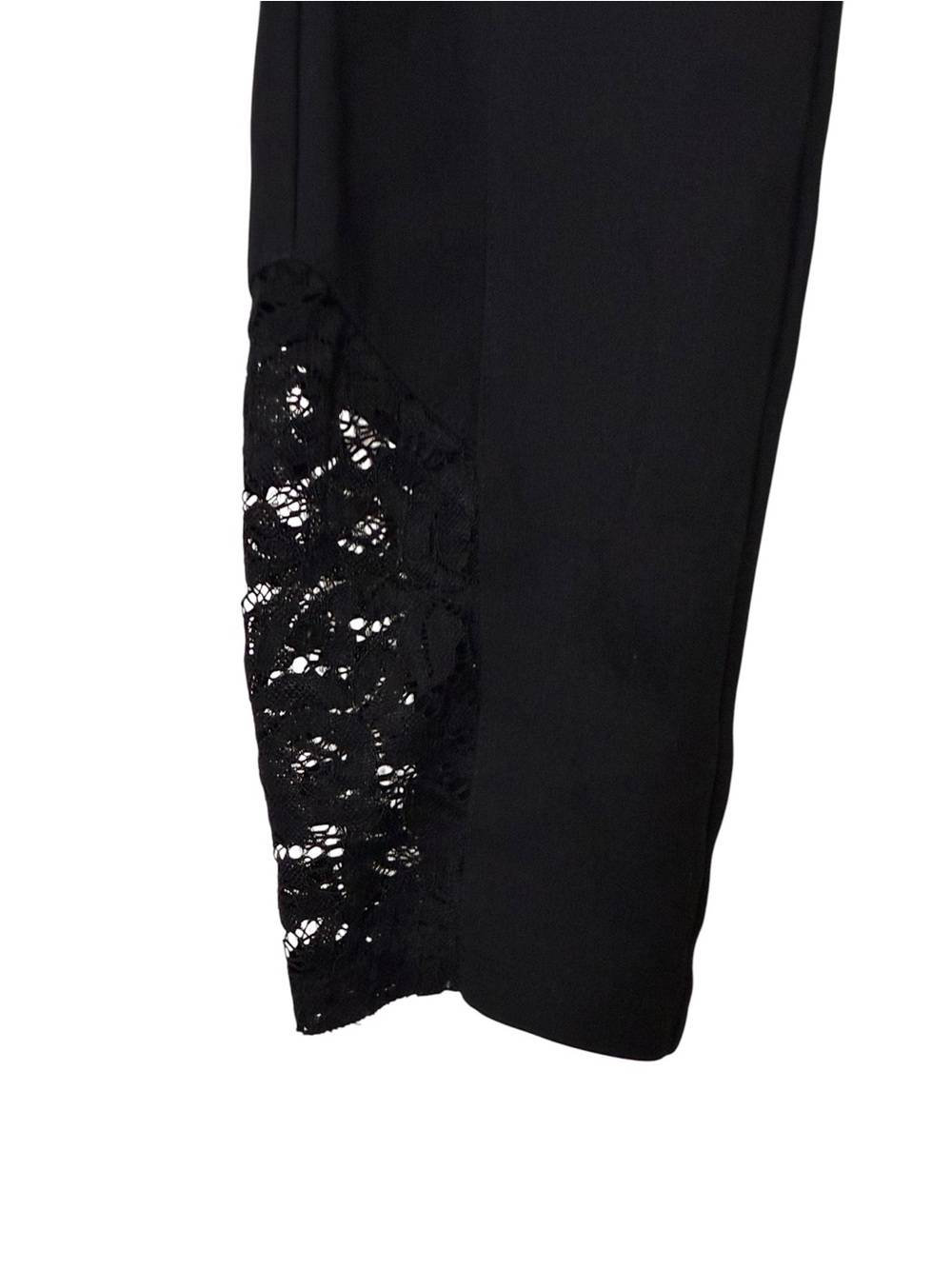 Thalia Sodi | Black sleek crochet trim skinny leggings pants size medium - Picture 6 of 13